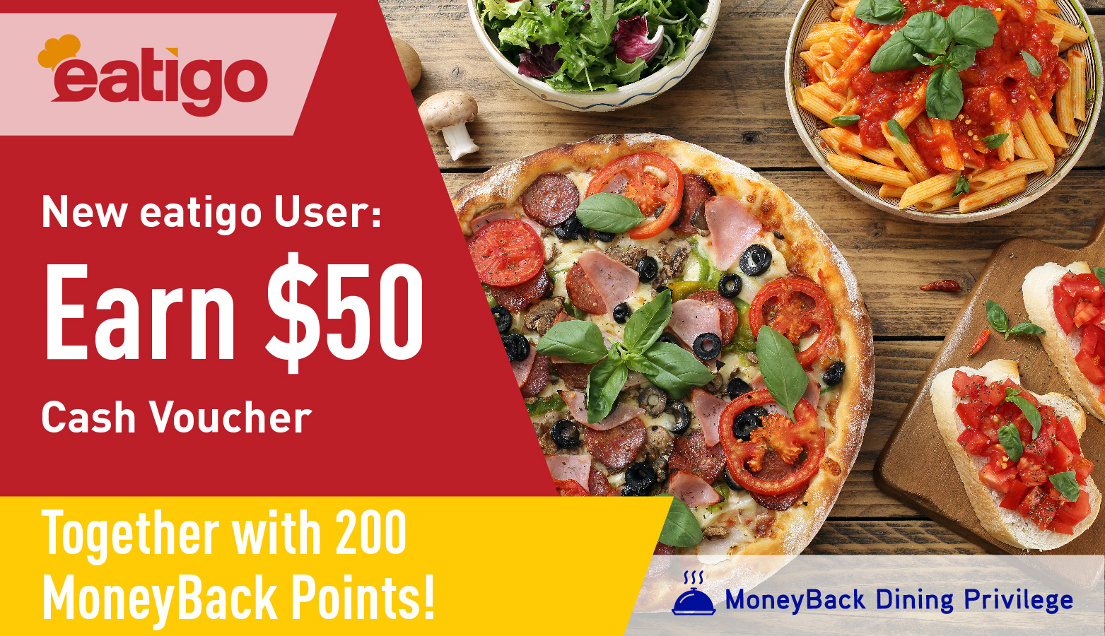 Eatigo New Eatigo User: Earn HK$50 Cash Voucher & 200 