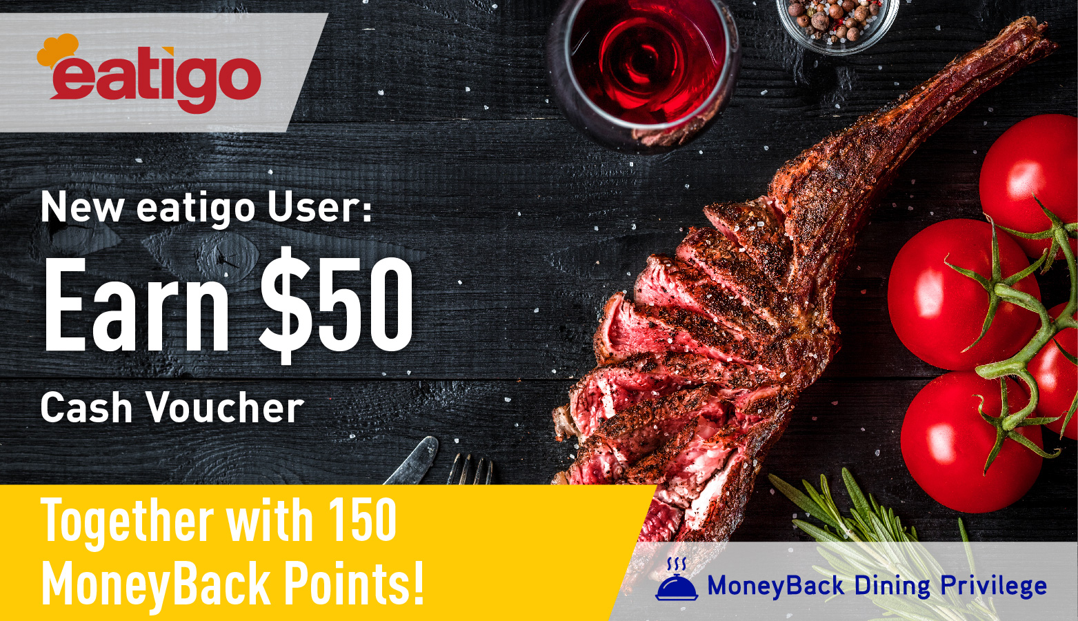 Eatigo New Eatigo User: Earn HK$50 Cash Voucher & 150 